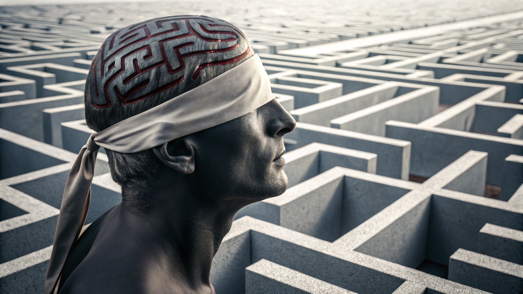 Illustration representing mental resistance and ignorance despite clear evidence, highlighting cognitive inflexibility
