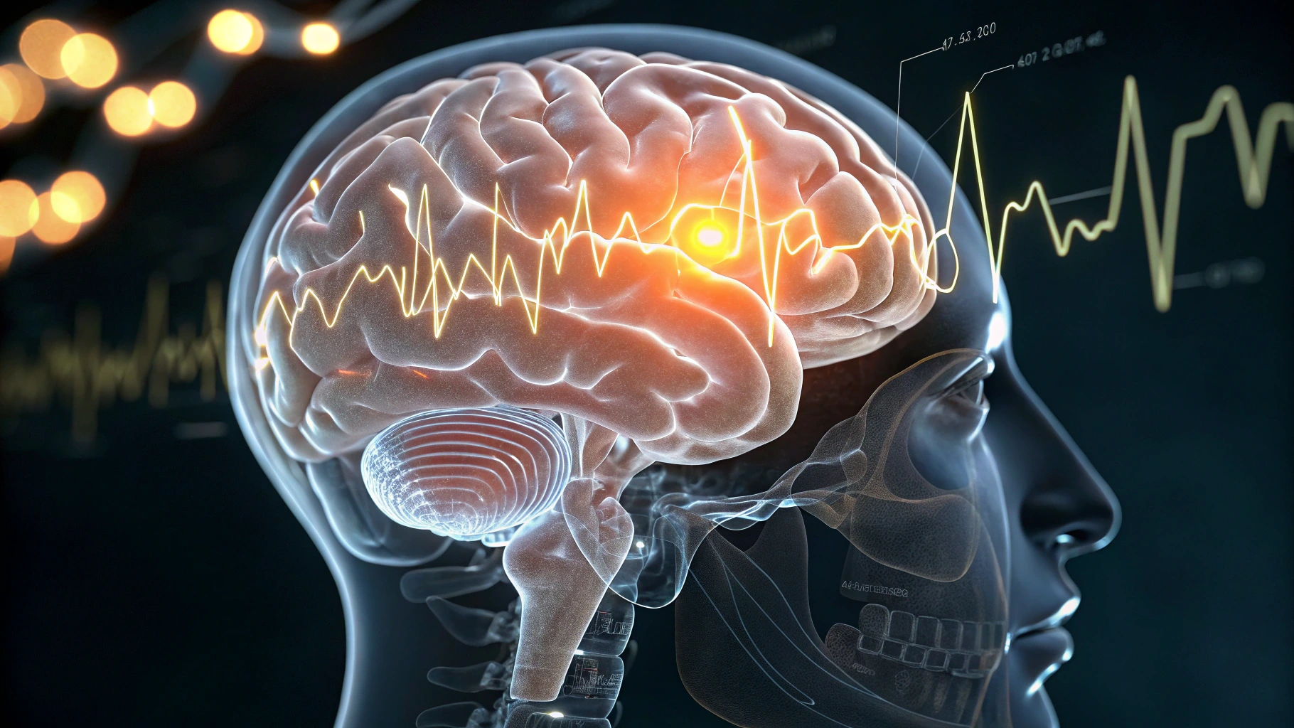 "Illustration of the brain's language areas and inner voice highlighting the role of self-talk in mental health"